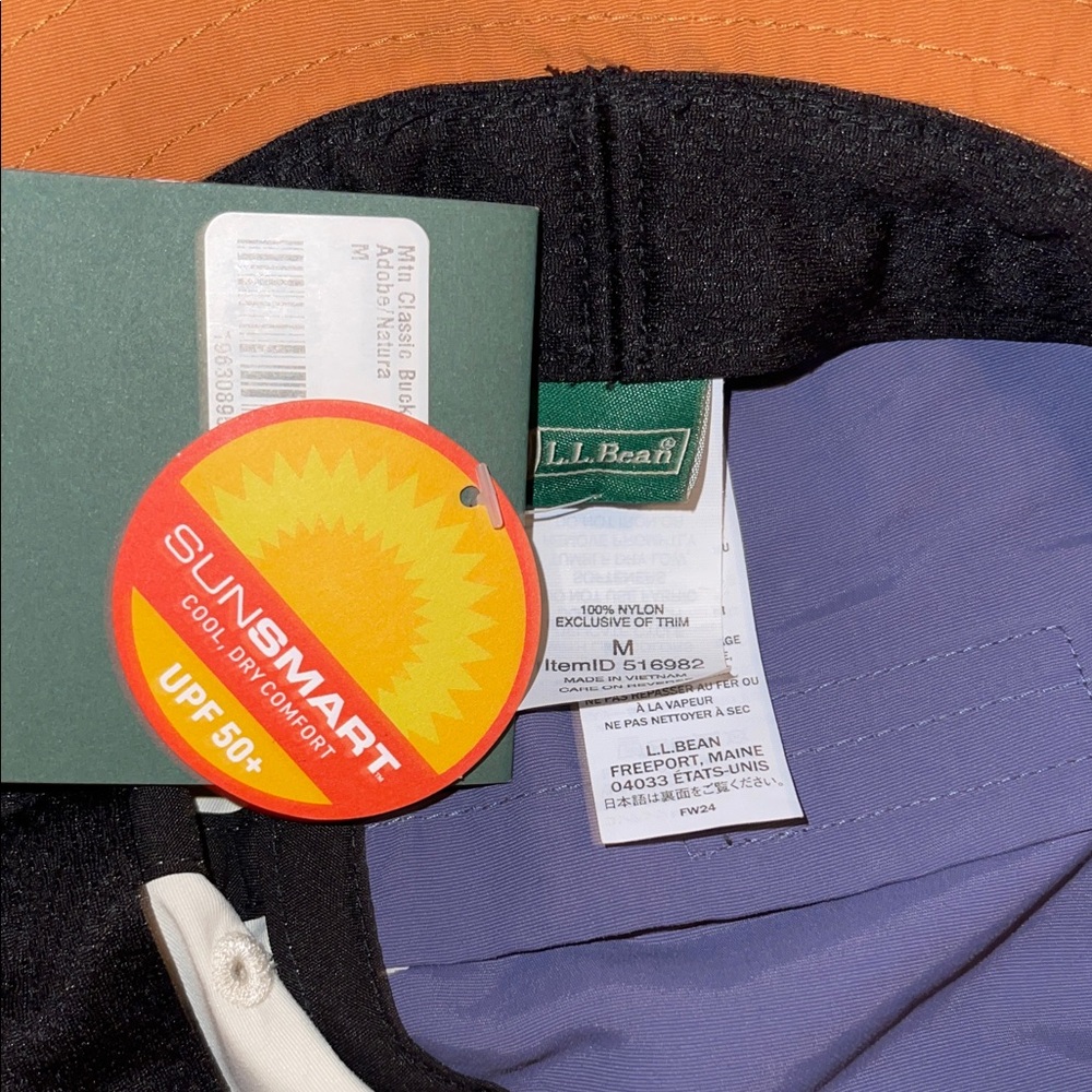 L.L. Bean Orange and Purple Bucket Hat Medium - Picture 4 of 6